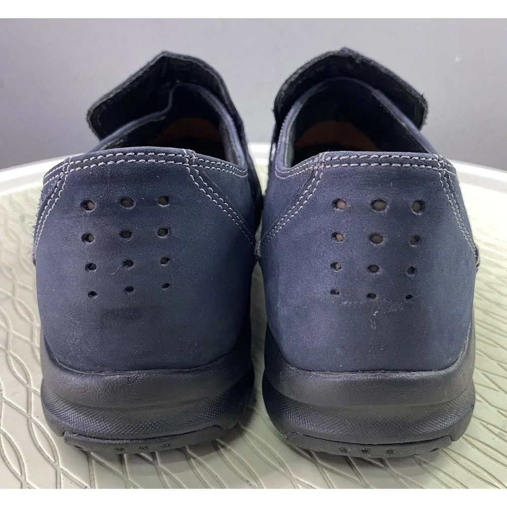 Clarks Wave Womens Suede Leather Slip-on Loafers Comfort Shoes Navy Blue Sz.7 M‎